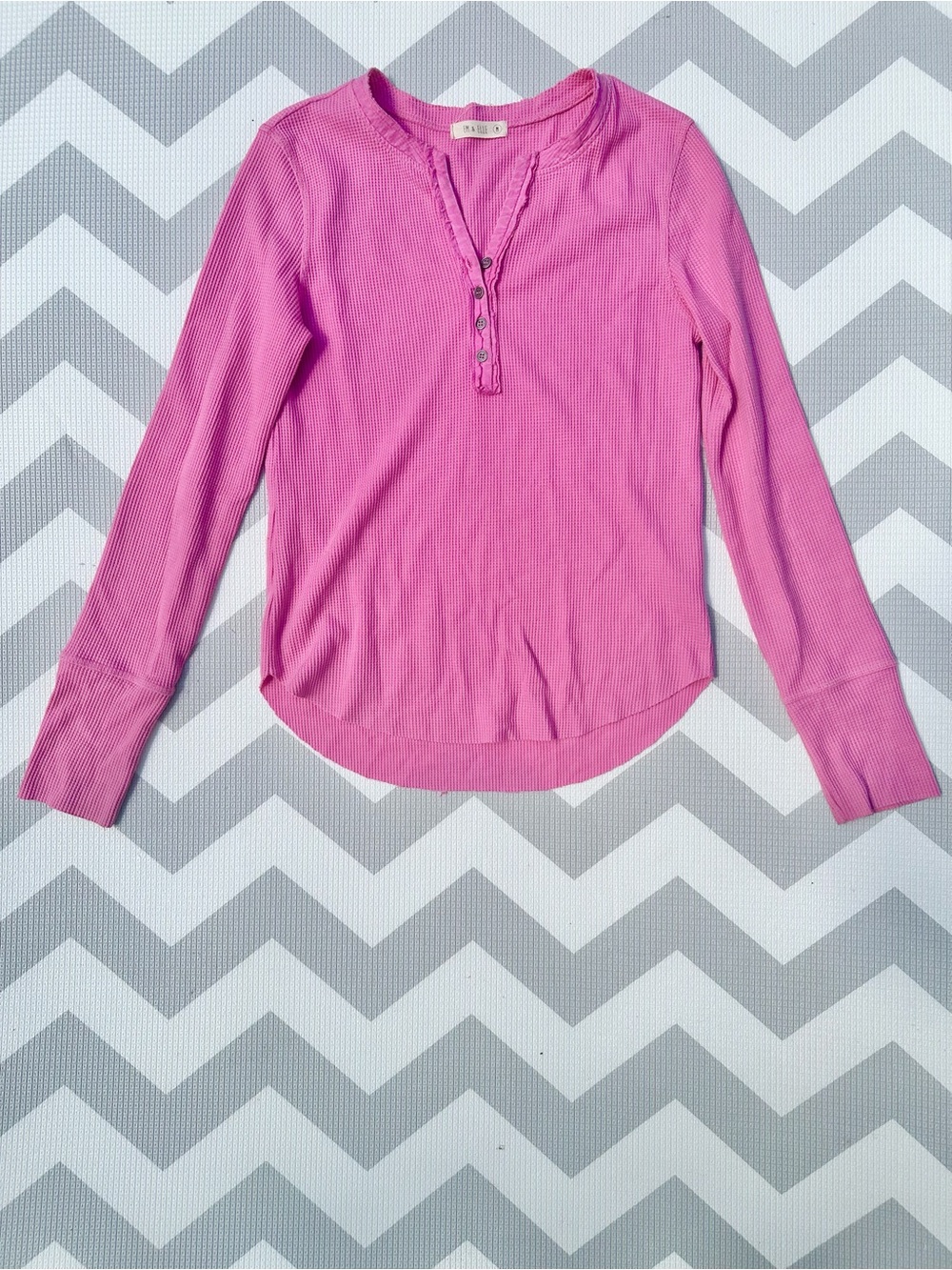 Waffle Knit Henley Top